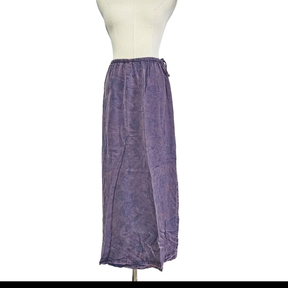 John Paul Richard Uniform  Purple Tie Dye Utility Tencel Y2K Medium Midi Skirt